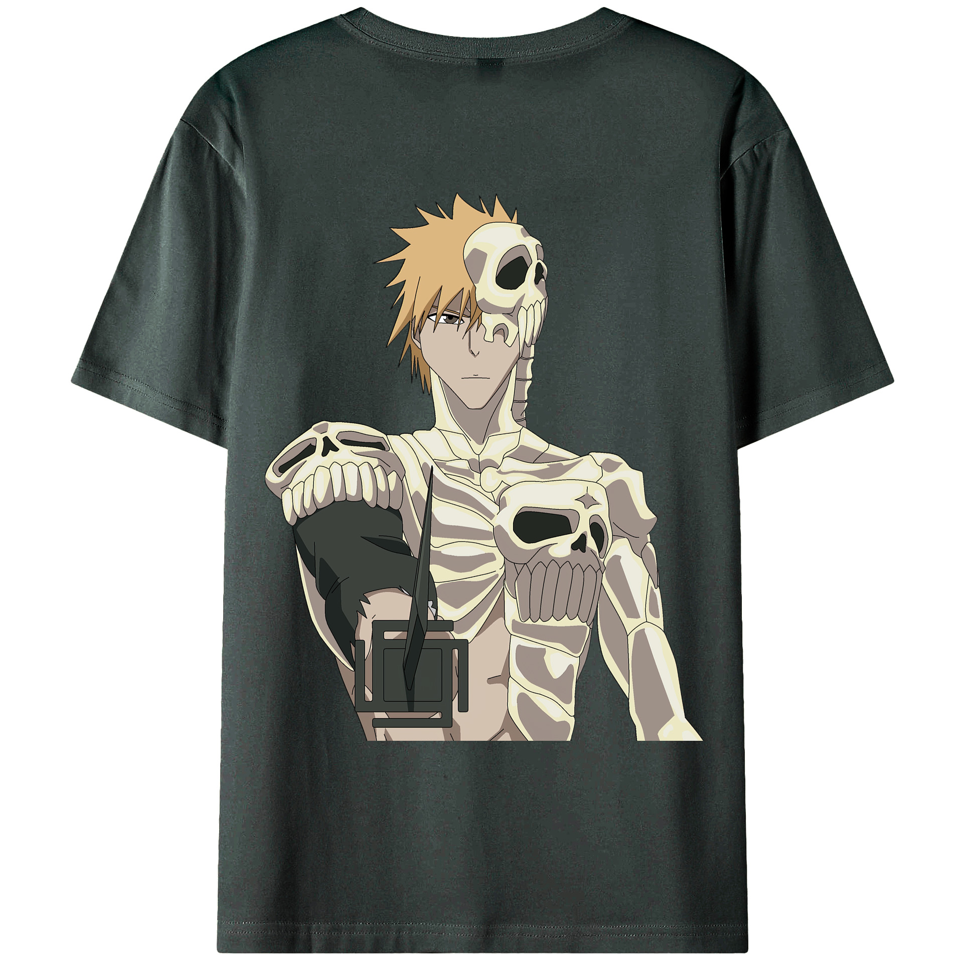 （画像用） ブリーチ 黒崎一護（くろさき いちご）BLEACH Kurosaki Ichigo 綿100％ メンズ半袖Tシャツ（バックプリント） 通気性
